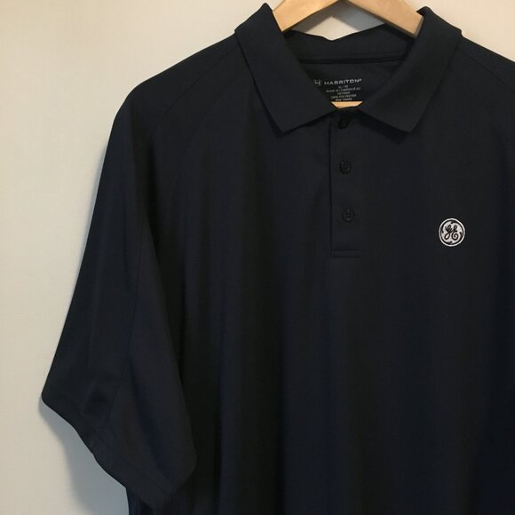 General Electric Retro Technician Harriton Bluish Black Polo Tee - Picture 3 of 16